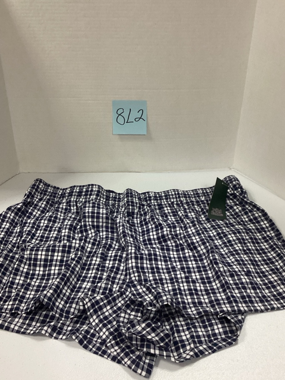 wild fable Navy & White Plaid Pull-On Shorts 2 pack